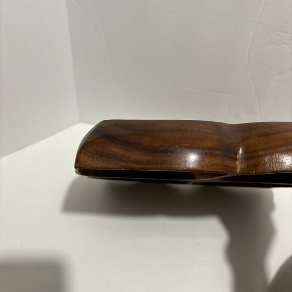 Vintage Handcrafted Wooden Serving Set Bowls Trays Dipper Dark Brown 5 Piece - Picture 7 of 16